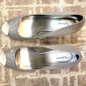 style&Co woman silver heels.